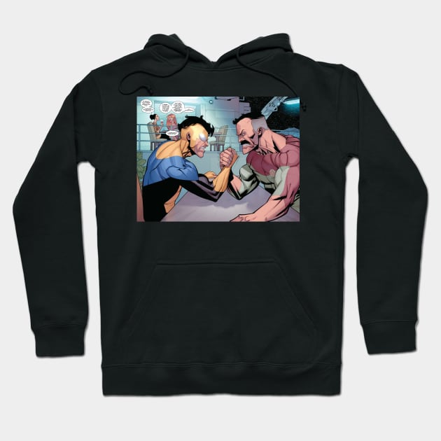 invincible vs omni man Hoodie by super villain